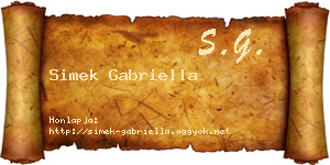 Simek Gabriella névjegykártya